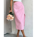 Wholesale Women's Elegant High Waist Maxi Length Split Skirts Fashionable Zipper Fly Casual Hip Wrap Vintage Style Breathable