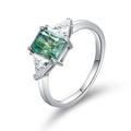 Moissanite Ring 925 Silver Pass Diamond Tester Radiant Cut Green Bag Gold Plated Colorful Moissanite Wedding Ring