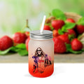Topjlh Wholesale 500ml Sublimation Glass Mug With Lid Straw Gradient Frosted Glass Water Bottles Sublimation Blanks Mason Jar