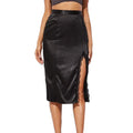 Cross-border Women's Clothing Lace Patchwork Fancy Skirt Side Slit Skirt Women's Black Long Dress