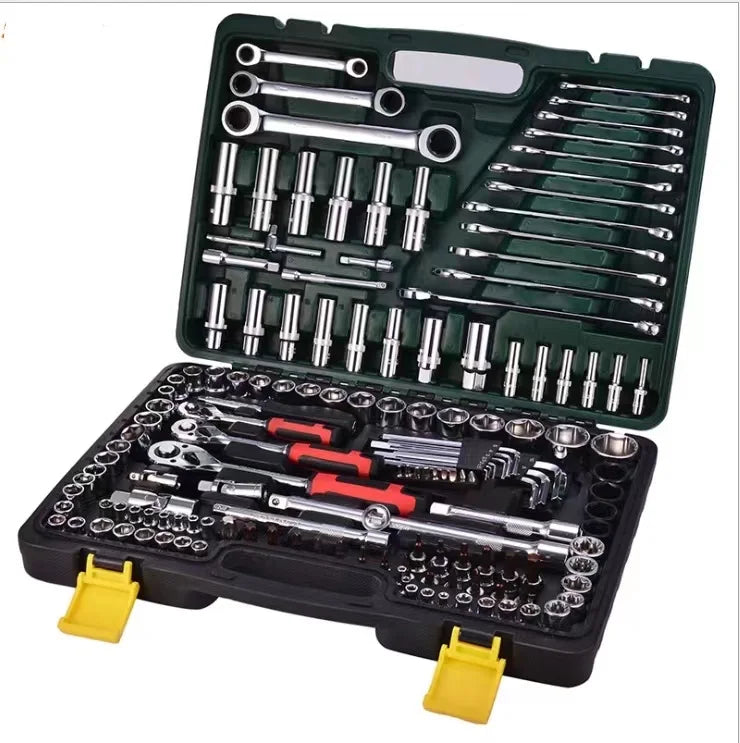 Factory Sale 150PCS 1/4"&3/8"&1/2"DR.Socket Ratchet Kit Hand Tool Kit Car Repair Household Metric System Socket Wrench Set