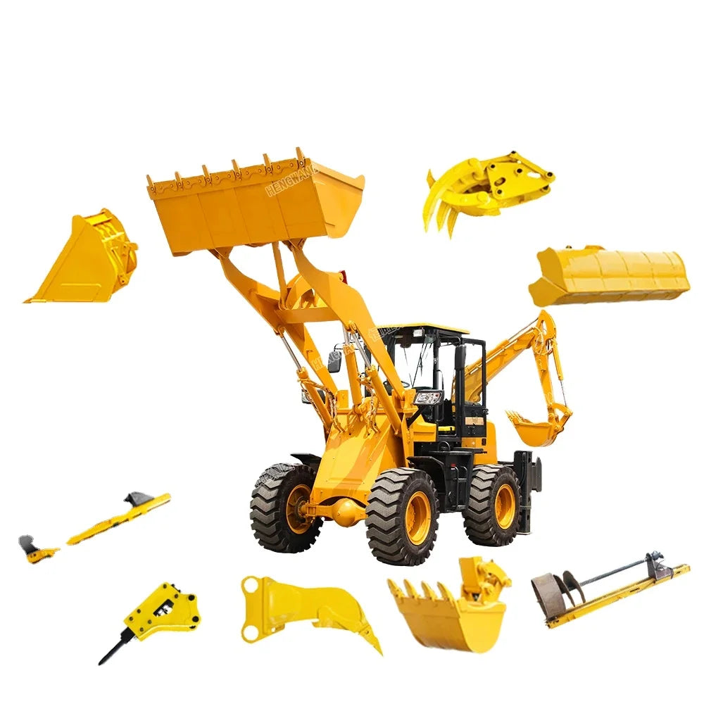 Hengwang Wheel Excavator Prices Mini Sale Farm Wheel Loader Tractor Mounted Trailblazer Miniature Backhoes