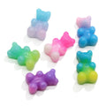 Tie Dye Colorful Bear Charms Resin Cabochons Glitter Gummy Candy Necklace Keychain Pendant DIY Making Accessories