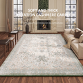 Green Vintage Washable Area Rugs for Bedroom 3x5 with Non Slip Soft Rug for Livingroom Bedside Office Entrance Entry Throw