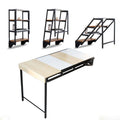 Collapsible Storage Dining Study Table Desk With Shelves for Home Office Small Space Saving Foldable Tables Shelf on Wall