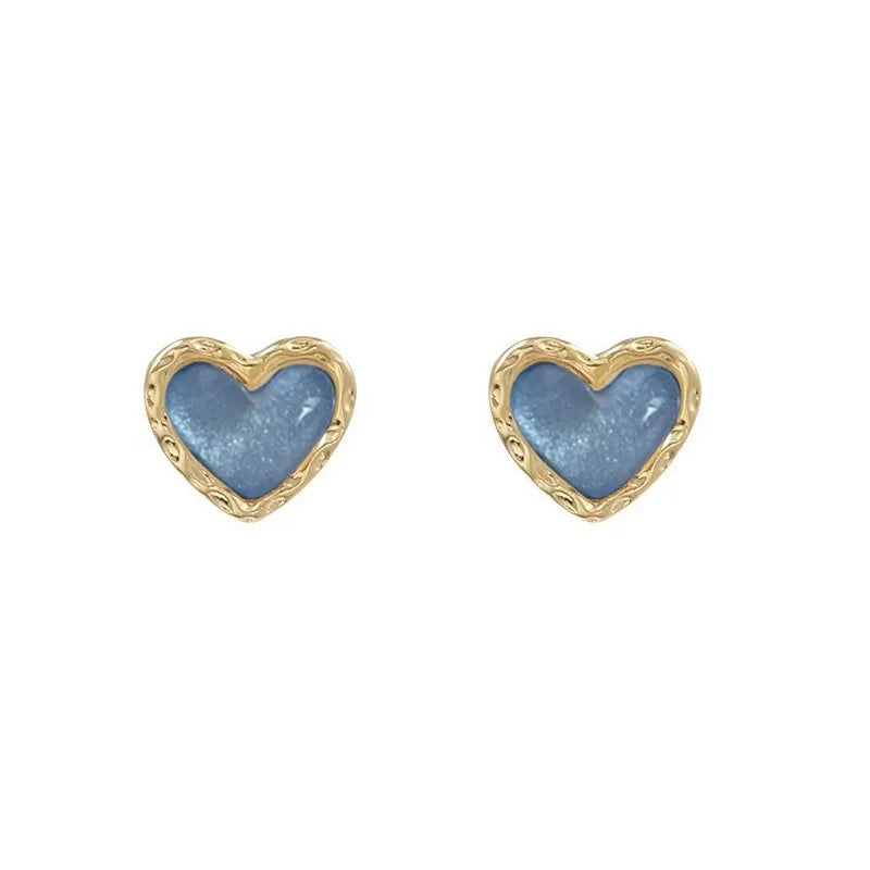 AA00743 Korean Simple Elegant Earrings Fashion Heart Earrings 925 Silver Needle