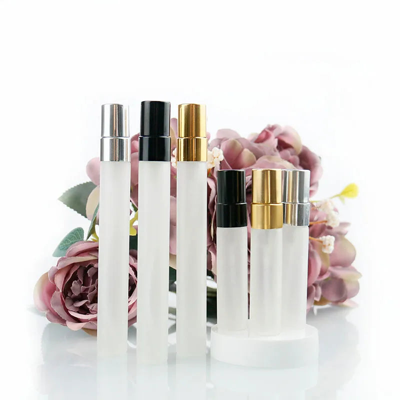 5ml 10ml Transparent/frosted clear Small Empty Spray Refillable Perfume Tester Travel Slim Glass Sample Perfume Bottle
