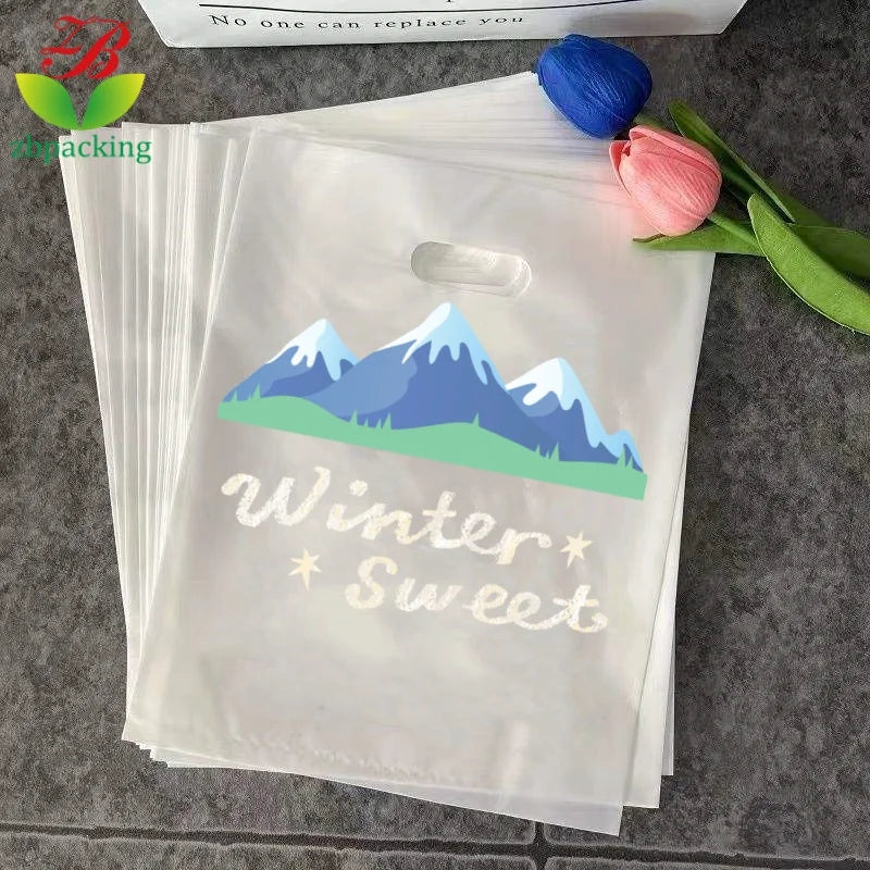 Luxury Matte Promotional Foldable Reusable Compostable 100% Biodegradable PE/PAT+PBAT Packaging Tote Shopping Bags Black Printed