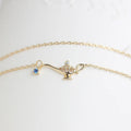 Creative 14k Gold Plated 925 Sterling Silver Double Layered Thin Chain Divine Lamp Charm Bracelets for Women Girls Jewelry