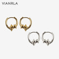 VIANRLA 18K Gold Earring 925 Sterling Silver Jewelry Hoop Shapes Star Style Laser Logo