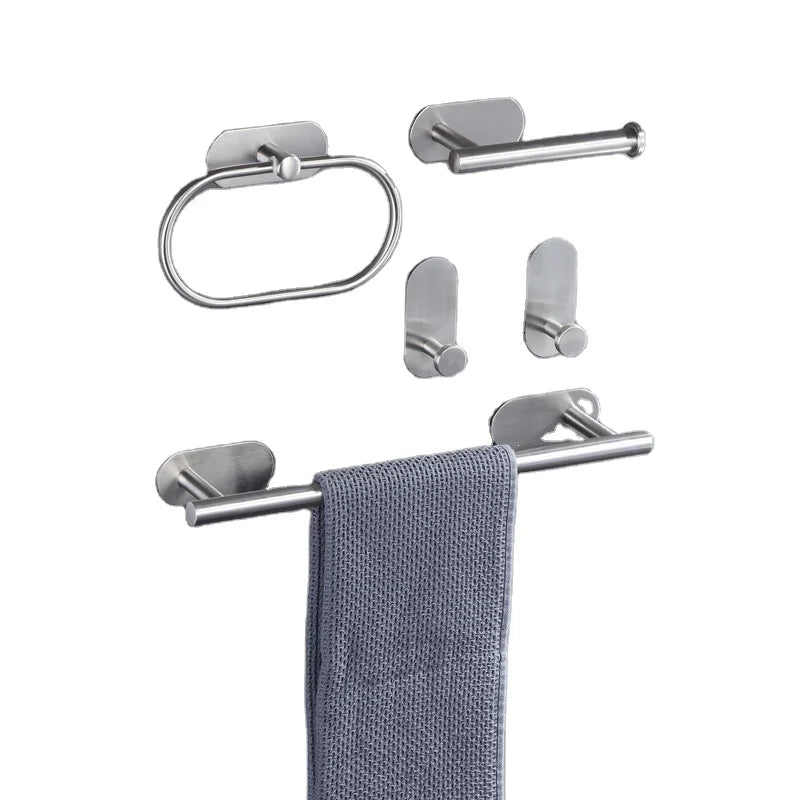Black Gold Bathroom Hardware Set Wall Mount Stainless Steel Accessories Modern Brushed Towel Bar Towel Ring Paper Holder Robe