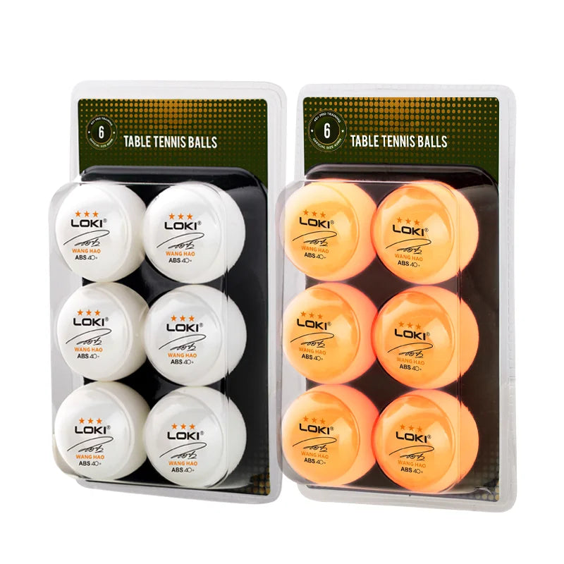Blister 3star 6balls Custom logo Professional Table Tennis Balls Ping Pong for Sports