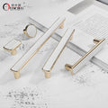 Oukali Best-Selling K Gold White Pull Handles Knobs Cabinet Wardrobe Home 96mm 192mm Handles & Single Hole Handles