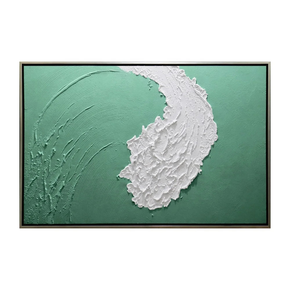 Custom Hand Painted Modern Abstract Wave Texture Oil Painting Unique Home Wall Art Decor
