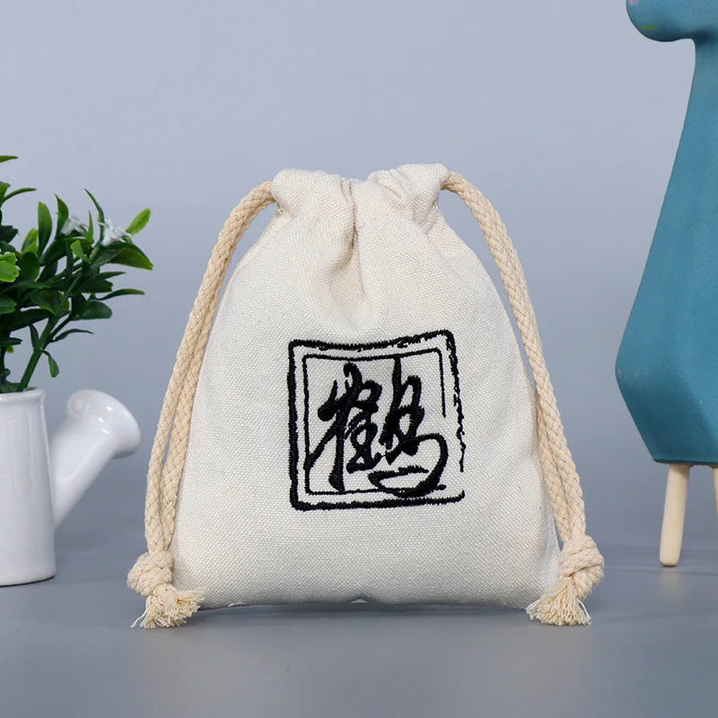 Personalized Double String Canvas Drawstring Bag Colorful Reusable Biodegradable Allright Brand AR-4301 Model Screen Printed for