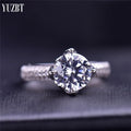 Silver 925 Original Brilliant Cut 2 Carat Diamond Test Past D Color Moissanite Paris Meet Love Wedding Ring Fine Jewelry