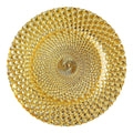 Wholesale Elegant Glass Charger Plates in Gold Silver Blue Red for Weddings Parties Eco-Friendly Peacock Design Dinnerware
