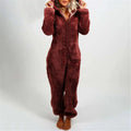 Wholesale Cloth Plus Size Zipper Hooded Fleece Pajamas Jumpsuit Winter Onesies for Women