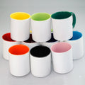 Topjlh 11oz Dual Color Mug Colorful Inner and Border Sublimation Ready Blank Custom Printed Coffee Cup