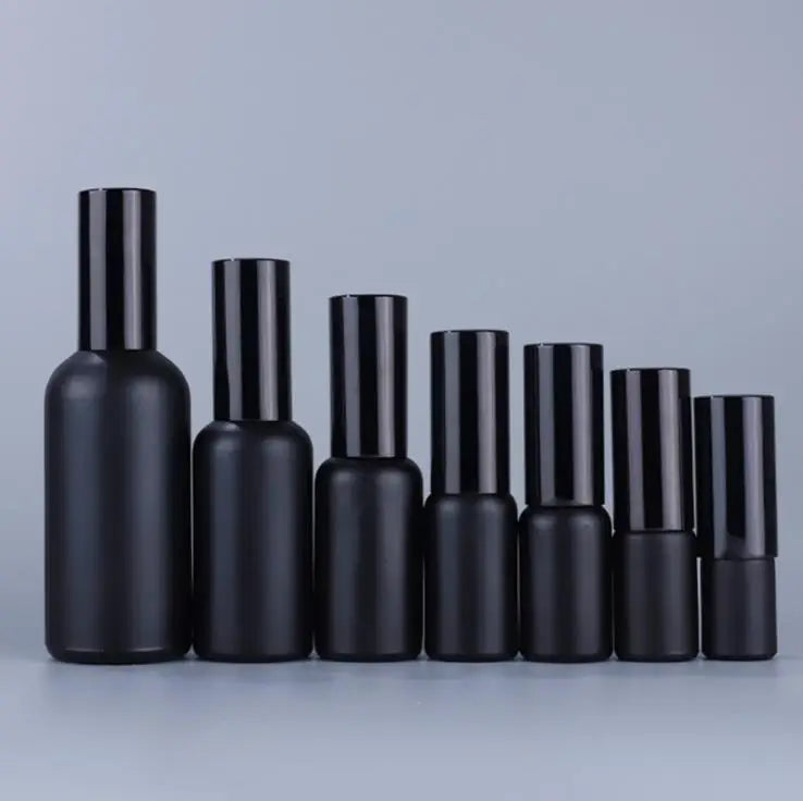 Cheap Cosmetic Packaging Matte Black Gold Silver Lids Perfume Refillable Room Spray Glass Bottle 100ml