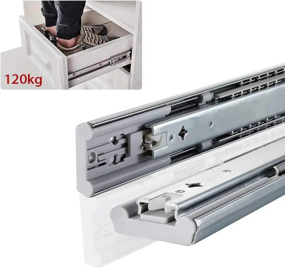 SNEIDA Heavy-Duty Ball Bearing Telescopic 53mm Drawer Slides Soft Close 120kg for Kitchen Cabinets Dining Gym Matco Tool Boxes