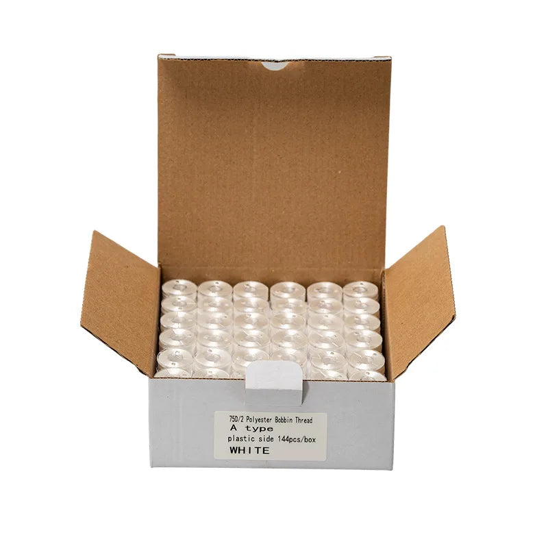 Plastic Sided Paper Pre-wound Bobbins 100% Polyester Filament Thread Mercerized Dyed High Tenacity Eco-Friendly SAKURA 75D/2 for