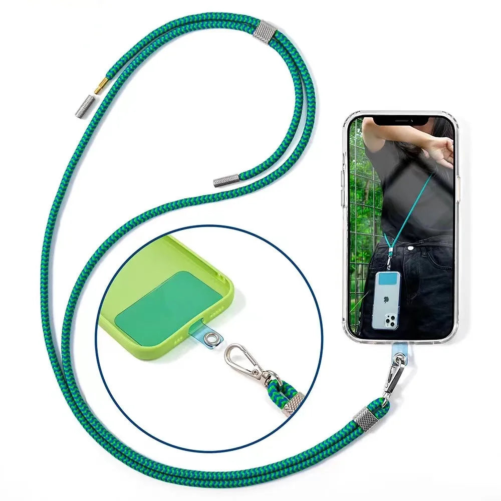 Universal Crossbody Phone Lanyards Strap With Patch Adjustable Cross Body Nylon Rope Mobile Phone Lanyards