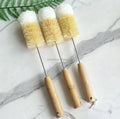 Wholesale Eco-friendly Water Bottle Cup Cleaning Brush Natural Bristle Bottle Brush Cleaner with Long Wooden Handle