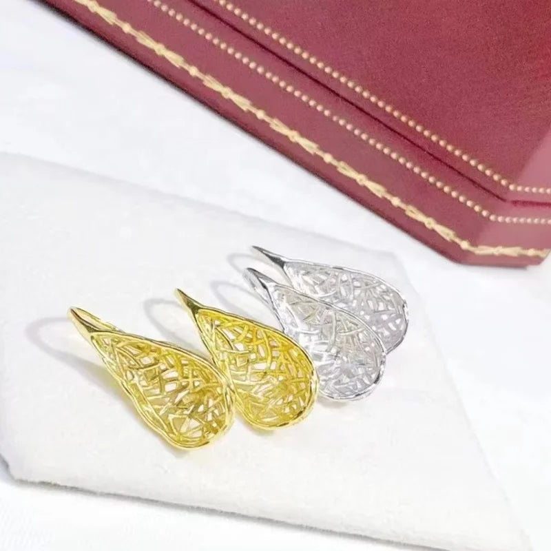 E1192 8-9mm DIY Natural Freshwater Pearl Charm Earrings Mounting Accessory 925 Sterling Silver Gold Plated  Jewelry for Women