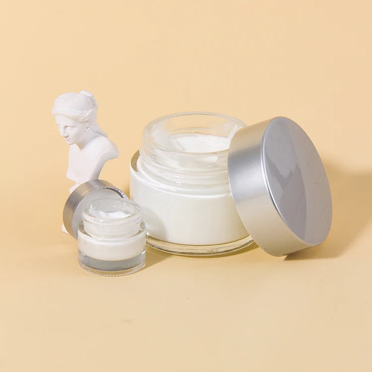 Luxury Custom Skincare Face Eye Cream Jars Matte Frosted Lip Balm Container Round Empty Glass Cosmetic Containers Jar with Lids