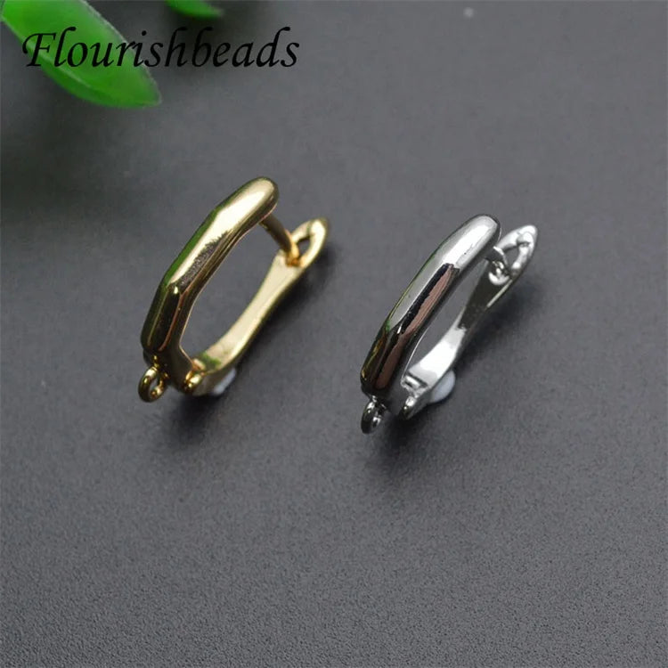 Wholesale Women DIY Jewelry Findings Anti Fading 18K Gold Color Silver Color Metal Brass Leverback Shape Earring Hooks