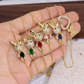 BC3024  Delicate Chic Tiny Little 18K Gold Accents Beads and CZ Micro Pave Rabbit Charm Macrame String Cord Bracelet for Girls