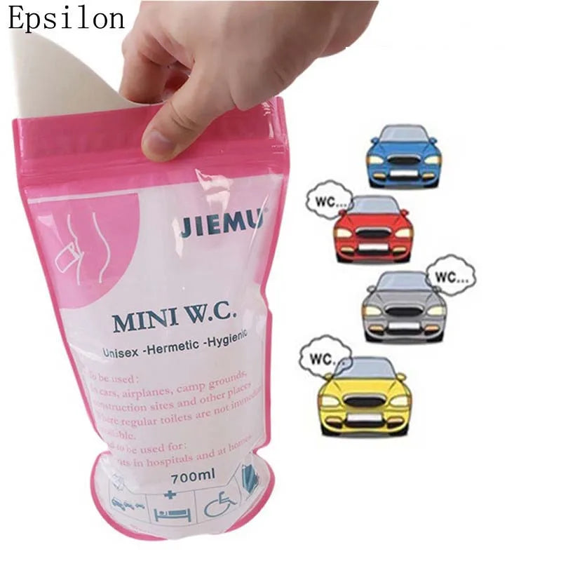 Epsilon 1pcs 700ml Emergency Portable Car Pee Bags Vomit Bags Mini Toilet Mobile Supply