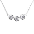 GRA Women's 925 Sterling Silver VVS Moissanite Three-Stone Pendant Necklace Rhodium Plated Anniversary Gift
