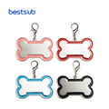Bestsub Custom Black Edge Zinc Alloy Bone Shape Sublimation Blanks Pet Military ID Name Link Chain Necklace Collar Dog Cat Tag