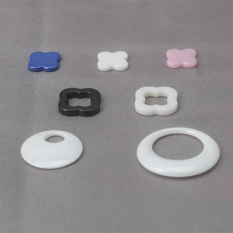 Space Porcelain Four-leaf Clover Zirconia Ceramic Pendant Necklace Bracelet Diy Space Jewelry Accessories