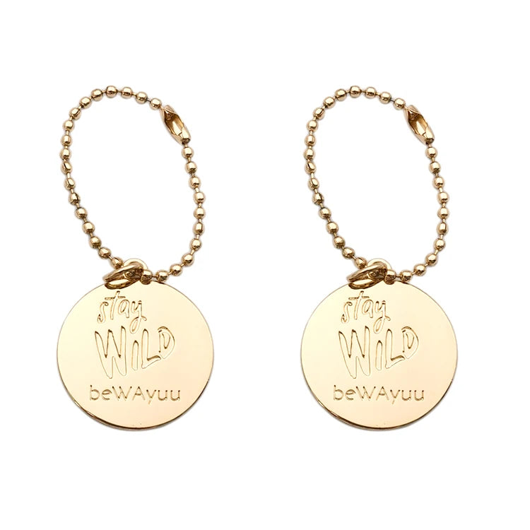 2022 New Design Brand Logos Label Engraved Custom Handbag Metal Tags