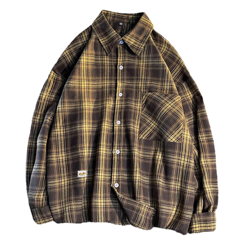 Wholesale Latest Design High Quality Check Checked Long Sleeve Fabric Shirts for Men Big Boys