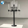 ZT-530B Glass Candle Holder Silver Gold Black Crystal Candelabra for Wedding Table Centerpiece