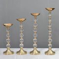 H106 Gold Iron Luxury Candlestick Flower Ball Stand Vase Iron and Acrylic Table Centerpieces Vase for Wedding Home Decor
