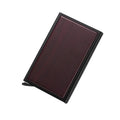 Portable Men's RFID Wallet Blocking Aluminum Card Holder with Wood Design Card Holders Pocket Porte Carte