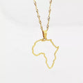 Exquisite Multicolor Africa Map Necklace Men Women Personalized Travel Souvenir Fashion Jewelry Necklace
