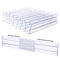 8 Pack Adjustable Drawer Dividers Set Clear Plastic Drawers Separators for Clothing