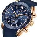 BENYAR Men Watches 5140 New Luxury Silicone&Steel Wristwatches Man Leather Chronograph Quartz New Watch Relogio Masculino