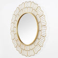 71cm Large Iron Modern Creative Home Furniture Decorative Wall Mirrors Wall Hanging Round Gold Mirror for Living Room for SALE