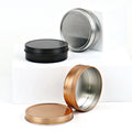 Round Seamless Luxury Tinplate Candle Tins Multiple Colors Tin Containers with Screw Top for Cosmetics Candy Cream Party Favors