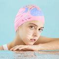 Fashionable 100% Eco-Friendly Silicone Swim Cap Kids Mermaid Design with Custom Logo Print Good Stretch & Leak-Proof