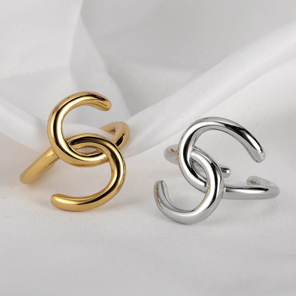 ICEBELA Jewelry Designer Brand Women Geometric Rings 2024 New Arrival 925 Sterling Silver Adjustable Opening Ring for Girls