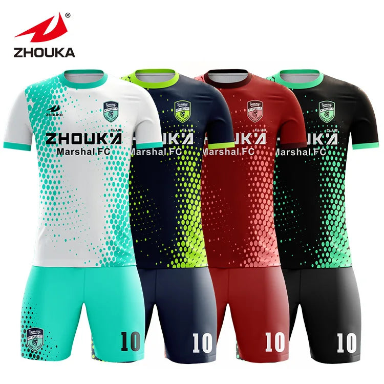 Wholesale Manufacture Sublimation Printing Football Jersey Custom Football Uniforms Shirts Soccer Jersey Set