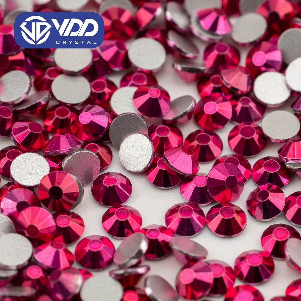 VDD 160 Metallic Rose SS4-SS30 Glass Rhinestones Crystal Flatback Glitter Strass Stones For DIY Crafts Nail Art Accessories
